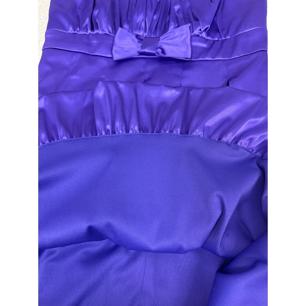 Foxy Purple Satin Babydoll Dress Bow Empire Waist Party Y2K Fairy Sz M - Picture 8 of 14